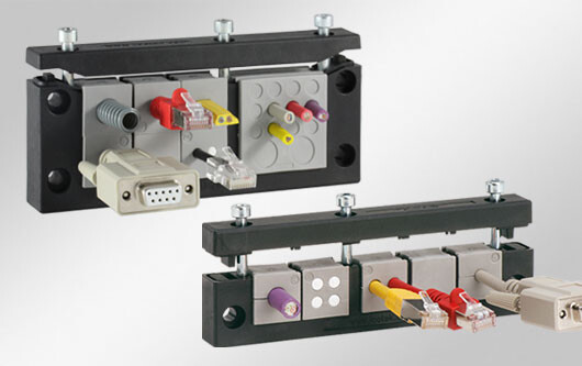 新一代的可開式穿墻板的防護等級達到IP54。適用于工業(yè)連接器的開孔。